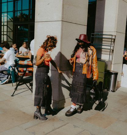 Layered midaxi skirt