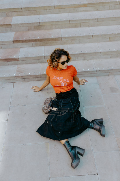 Layered midaxi skirt